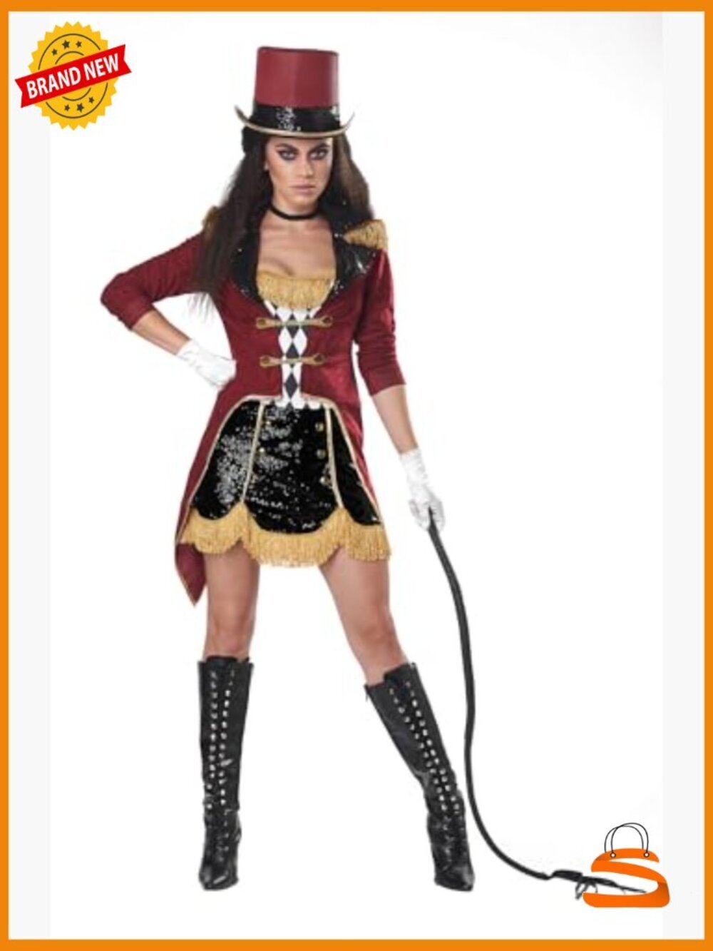 Dazzling Ringmaster Costume with Cape & Top Hat for Women - Picture 3 of 6